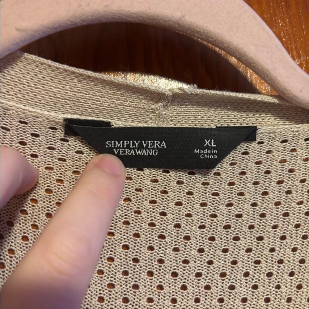SIMPLY VERA VERA WANG Women’s Cream Wrap Sweater Size XL - Picture 5 of 7